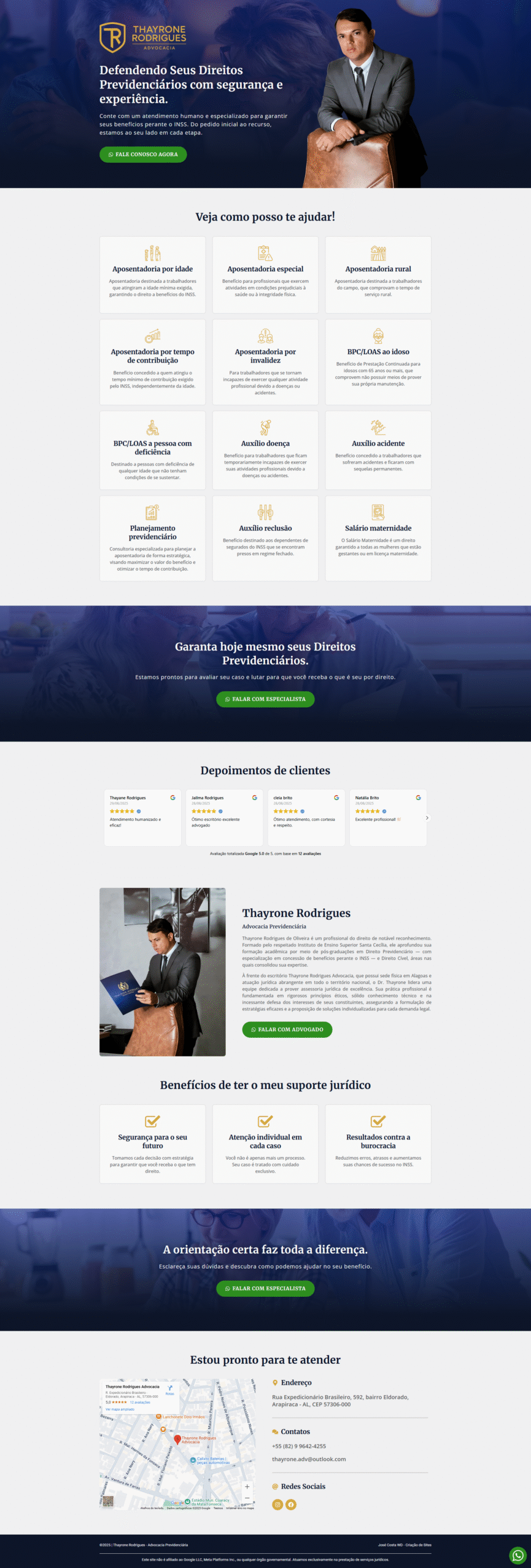 landing page para advogados com design moderno