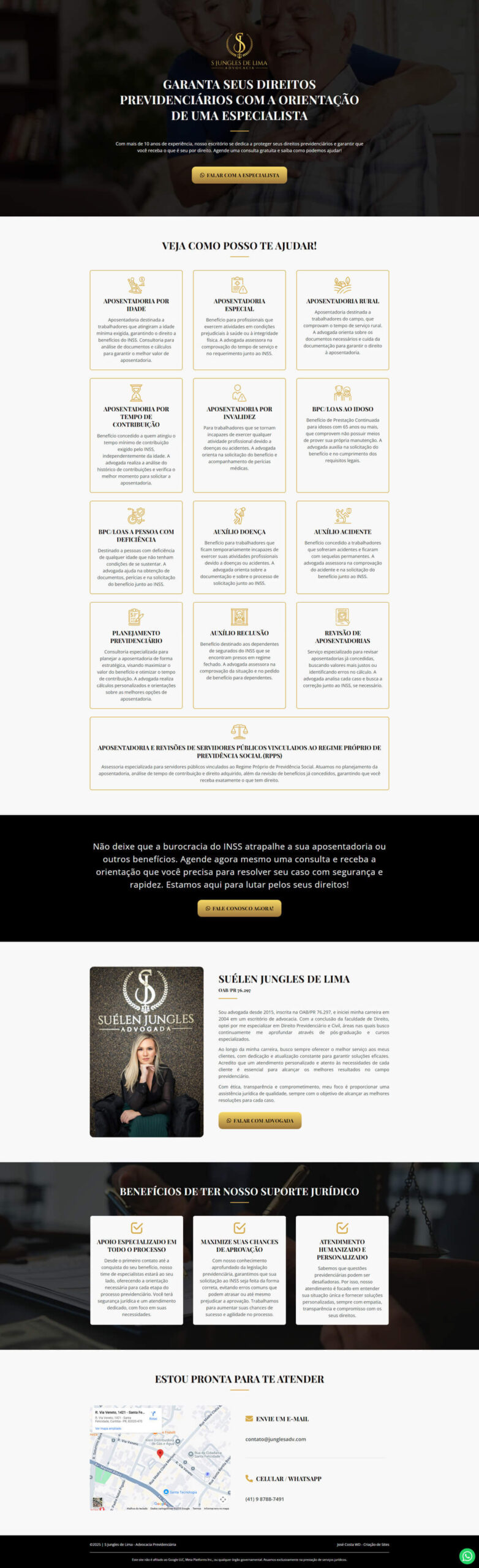 landing page para advogados com design moderno