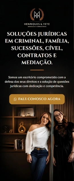 Exemplo de landing page para advogado exibida no celular